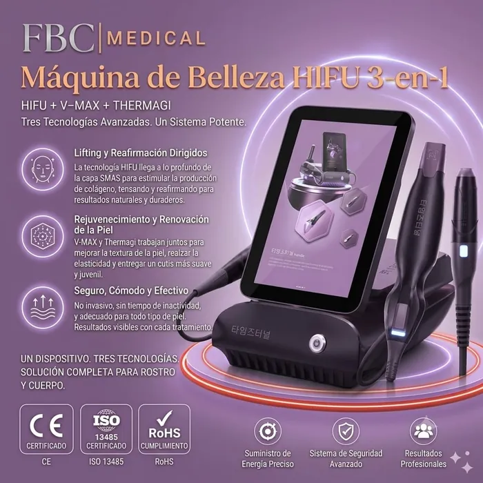 Máquina de Belleza HIFU 3 en 1 (HIFU + V-MAX + Thermagi)