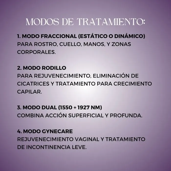 Láser Fraccionado No Ablativo Erbio 1550nm y Tulio 1927nm