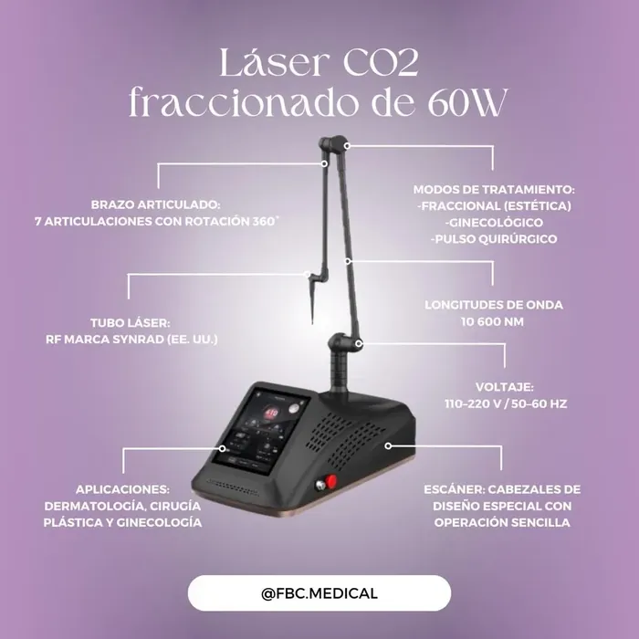 Plataforma Láser CO₂ Fraccionado 60W (Tubo Coherent)