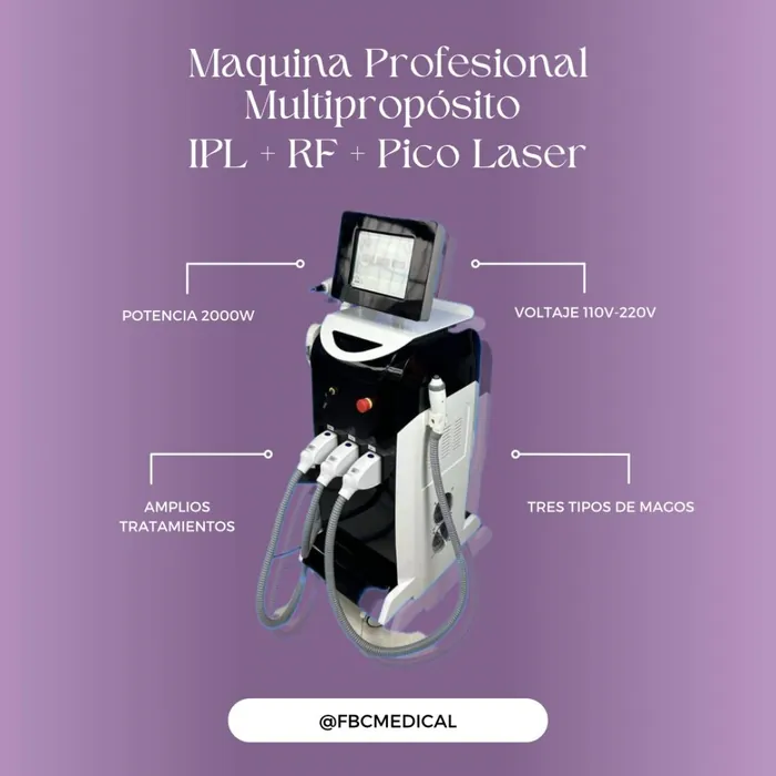 Máquina Profesional Multipropósito IPL + RF + Pico Láser