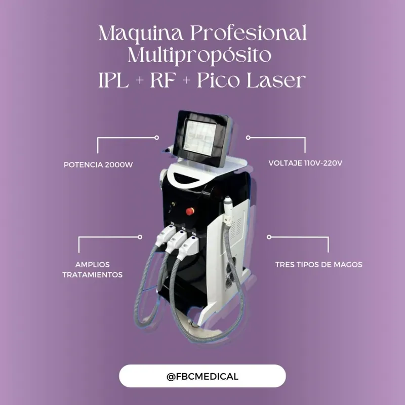 Máquina Profesional Multipropósito IPL + RF + Pico Láser